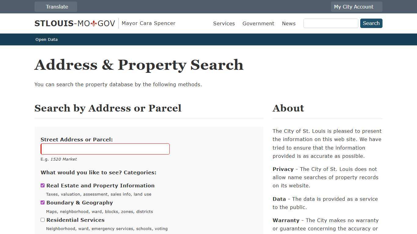 Address and Property Information Search